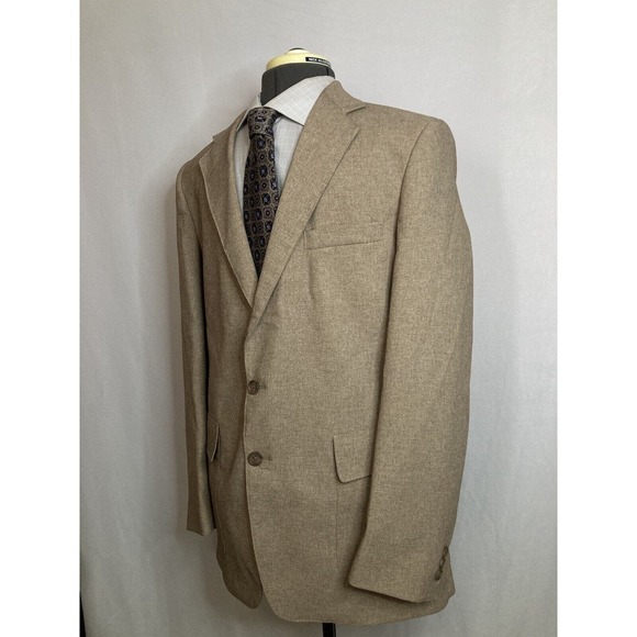Mens Sport Coat Blazer Suit Jacket 39R 43" Beige Brown 2 Button Wool Levis Mint - Picture 4 of 12